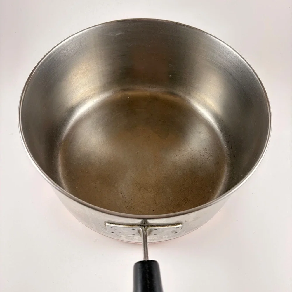 Vintage Revere Ware 1801 Copper Bottom Saucepan 7 Inch Pot Rome NY, No lid